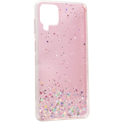 TPU чехол Star Glitter для Samsung Galaxy A12 / M12 Прозрачный / Розовый