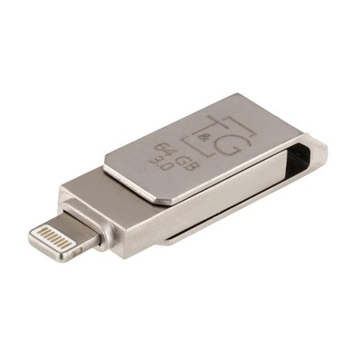 Флеш-драйв T&G 008 Metal series USB 3.0 - Lightning 64GB, Серебряный