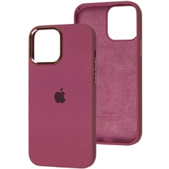 Чохол Silicone Case Metal Buttons (AA) для Apple iPhone 13 Pro (6.1"), Бордовый / Plum