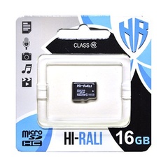 Карта памяти Hi-Rali microSDHC 16 GB class 10 (без адаптера) Черный
