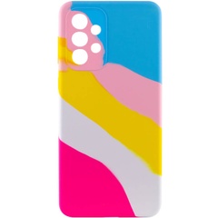 Чохол Silicone Cover Full Rainbow without logo для Samsung Galaxy A33 5G, Блакитний / Фуксія
