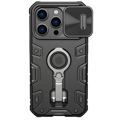 TPU+PC чехол Nillkin CamShield Armor Pro no logo (шторка на камеру) для Apple iPhone 14 Pro Max Черный