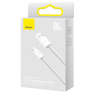 Дата кабель Baseus Dynamic Series USB to Type-C 100W (1m) (CALD000616) White