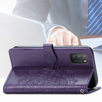 Кожаный чехол (книжка) Art Case с визитницей для Xiaomi Poco M3 Фиолетовый