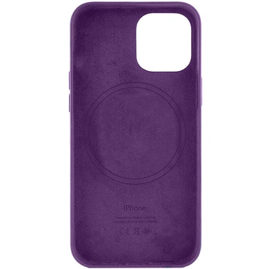 Кожаный чехол Leather Case (AA) with MagSafe для Apple iPhone 14 Plus (6.7") Dark violet