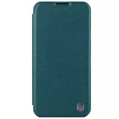 Шкіряний чохол (книга) Nillkin Qin Pro Plain Camshield для Apple iPhone 15 Plus (6.7"), Зелений