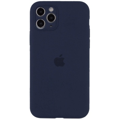 Чохол Silicone Case Full Camera Protective (AA) для Apple iPhone 12 Pro (6.1"), Темно-синій / Midnight blue