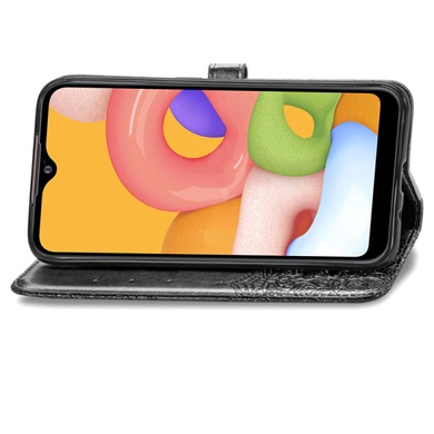 Кожаный чехол (книжка) Art Case с визитницей для Samsung Galaxy A01 Черный