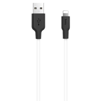 Дата кабель Hoco X21 Plus Silicone Lightning Cable (1m), black_white