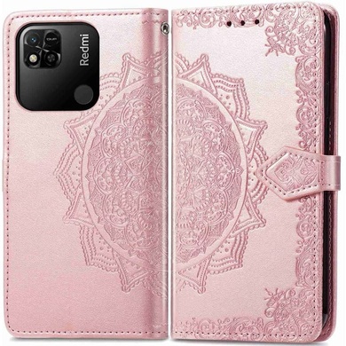 Кожаный чехол (книжка) Art Case с визитницей для Xiaomi Redmi 10C Розовый