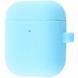 Силиконовый футляр для наушников Airpods 1/2 Slim + карабин Синий / Cosmos blue