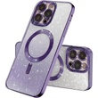 TPU чехол Delight case with MagSafe с защитными линзами на камеру для Apple iPhone 14 Pro (6.1") Фиолетовый / Purple
