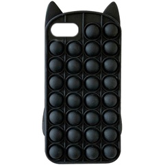 Фигурный силиконовый 3D чехол-антистресс Pop it Bubble Cat для Apple iPhone 6+ / 7+ / 8+ (5.5") Черный