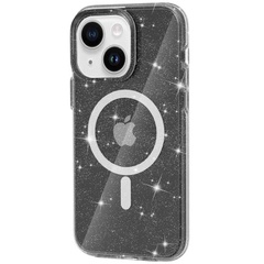 Чохол TPU Galaxy Sparkle (MagFit) для Apple iPhone 13 / 14 (6.1"), Black+Glitter