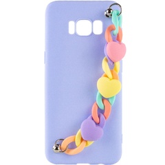 Чехол Chained Heart c подвесной цепочкой для Samsung G950 Galaxy S8 Lilac Blue