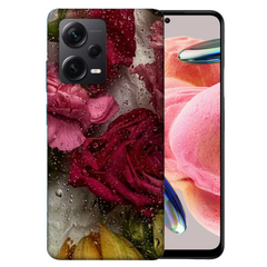 TPU чехол Цветы для Xiaomi Redmi Note 12 Pro 5G, Пионы под стеклом