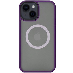 TPU+PC чехол Metal Buttons with MagSafe для Apple iPhone 13 (6.1") Темно-фиолетовый