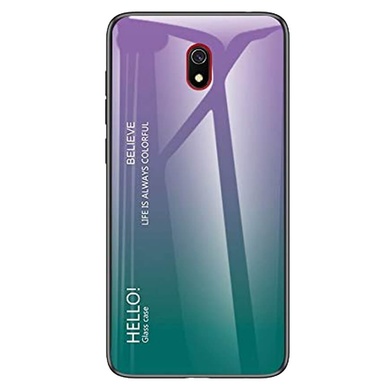 TPU+Glass чехол Gradient HELLO для Xiaomi Redmi 8a Фиолетовый