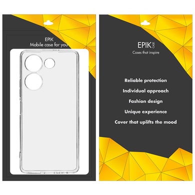 TPU чохол Epic Transparent 1,5mm Full Camera для TECNO Camon 20 Pro (CK7n), Безбарвний (прозорий)