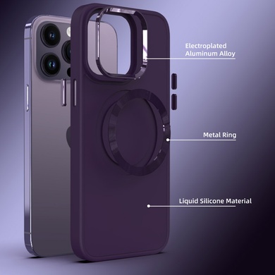 TPU чехол Bonbon Metal Style with MagSafe для Apple iPhone 15 Pro (6.1") Фиолетовый / Dark Purple