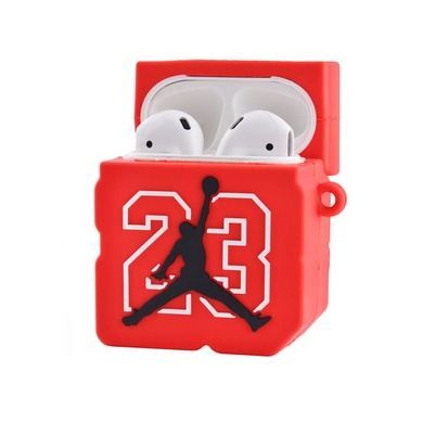 Силіконовий футляр Square case для навушників AirPods, Jordan 23 / Красный