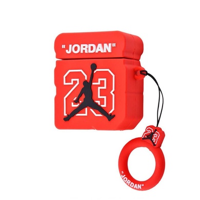 Силіконовий футляр Square case для навушників AirPods, Jordan 23 / Красный