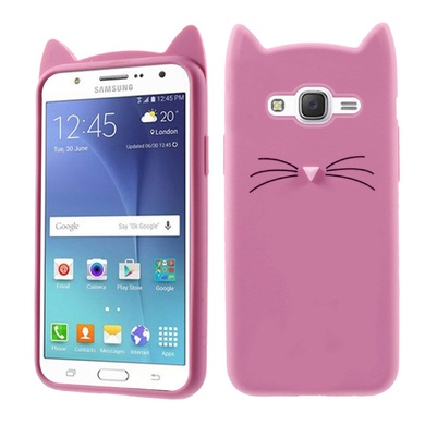Силиконовая накладка 3D Cat для Samsung J510F Galaxy J5 (2016) Розовый