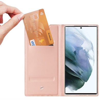 Чехол-книжка Dux Ducis с карманом для визиток для Samsung Galaxy S22 Ultra Rose Gold