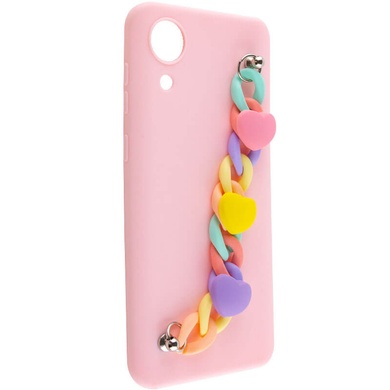 Чохол Chained Heart з підвісним ланцюжком для Samsung Galaxy A03 Core, Pink Sand