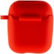 Силиконовый футляр New с карабином для наушников Airpods 1/2 Красный / Red
