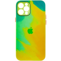 Чехол TPU+Glass Impasto abstract для Apple iPhone 12 Pro Max (6.7") Yellow green