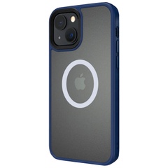 TPU+PC чехол Metal Buttons with MagSafe для Apple iPhone 13 (6.1") Синий