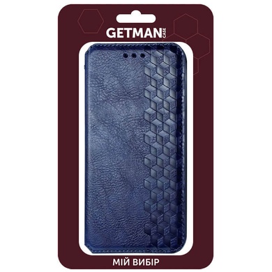 Кожаный чехол книжка GETMAN Cubic (PU) для Xiaomi Redmi Note 9 5G / Note 9T Синий
