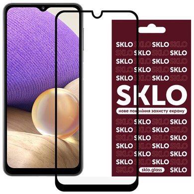Захисне скло SKLO 3D (full glue) для Samsung Galaxy A22 4G / M32, Чорний