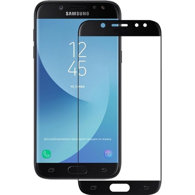 Захисне скло 2.5D CP+ (full glue) для Samsung J730 Galaxy J7 (2017), Чорний