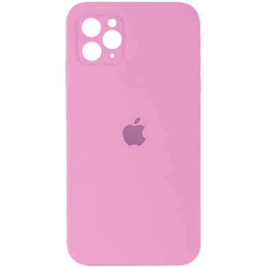 Чехол Silicone Case Square Full Camera Protective (AA) для Apple iPhone 11 Pro Max (6.5") Розовый / Light pink