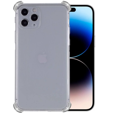 TPU чехол GETMAN Ease logo усиленные углы для Apple iPhone 14 Pro Max (6.7") Серый (прозрачный)