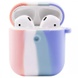 Силіконовий футляр Colorfull для навушників AirPods 1/2, Рожевий / Бузковий