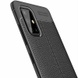 TPU чохол фактурний (з імітацією шкіри) для Samsung Galaxy A71, Чорний