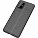 TPU чехол фактурный (с имитацией кожи) для Samsung Galaxy A71 Черный