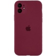 Чохол Silicone Case Full Camera Protective (AA) для Apple iPhone 12 (6.1"), Бордовый / Plum