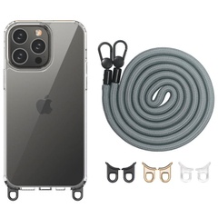 Чехол TPU Transparent with Straps для Apple iPhone 14 Pro (6.1") Fog