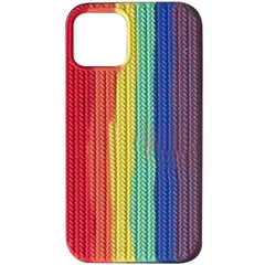 Чехол Silicone case Full Braided для Apple iPhone 13 (6.1") Красный / Фиолетовый