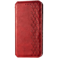 Кожаный чехол книжка GETMAN Cubic (PU) для Xiaomi Redmi Note 9 / Redmi 10X Красный