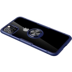 TPU+PC чохол Deen CrystalRing for Magnet (opp) для Apple iPhone 12 Pro / 12 (6.1"), Бесцветный / Синий