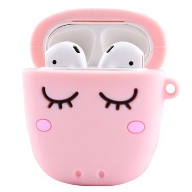 Силіконовий футляр Sleep Unicorn series для навушників AirPods 1/2 + кільце, Рожевий