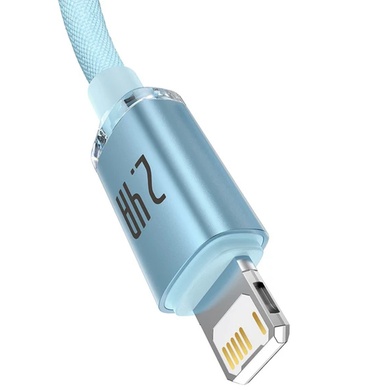 Дата кабель Baseus Crystal Shine Series USB to Lightning 2.4A (1.2m) (CAJY00000), Sky Blue