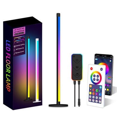 Підлогова кутова LED лампа RGB SAL-005B 120cm Bluetooth USB with app, Black