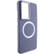 TPU чехол Bonbon Metal Style with MagSafe для Samsung Galaxy S24 Ultra Серый / Lavender