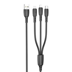 Дата кабель Borofone BX71 USB to 3in1 (1m) Черный